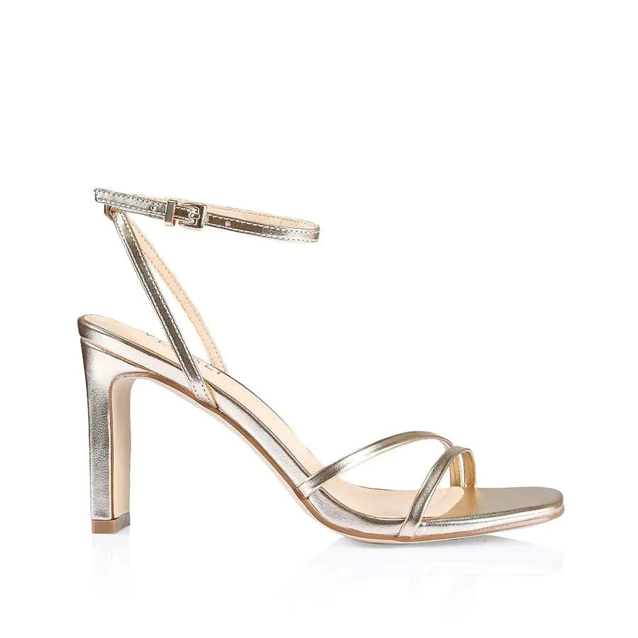 Kimmy Slim Strappy Heels- Champagne