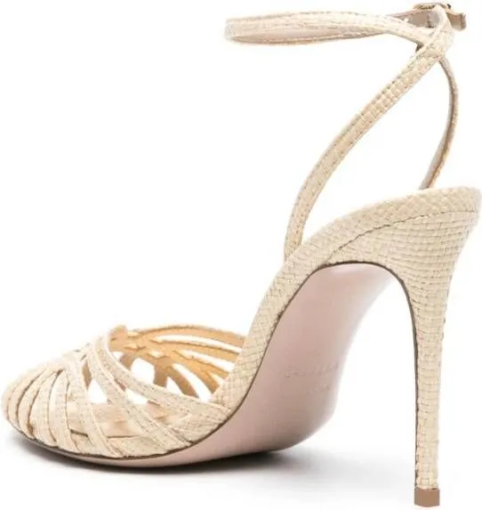 Le Silla Embrace 100mm raffia sandals Neutrals