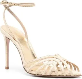 Le Silla Embrace 100mm raffia sandals Neutrals