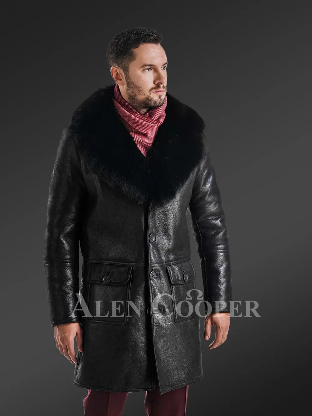 Long Merino Lamb Fur Leather Coat