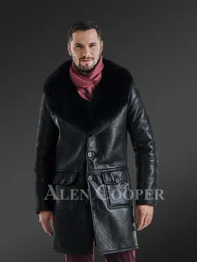 Long Merino Lamb Fur Leather Coat