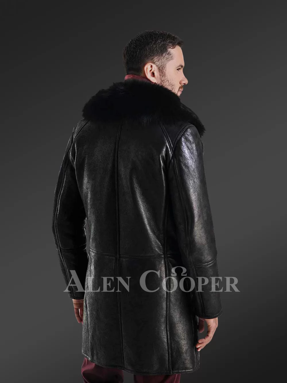 Long Merino Lamb Fur Leather Coat