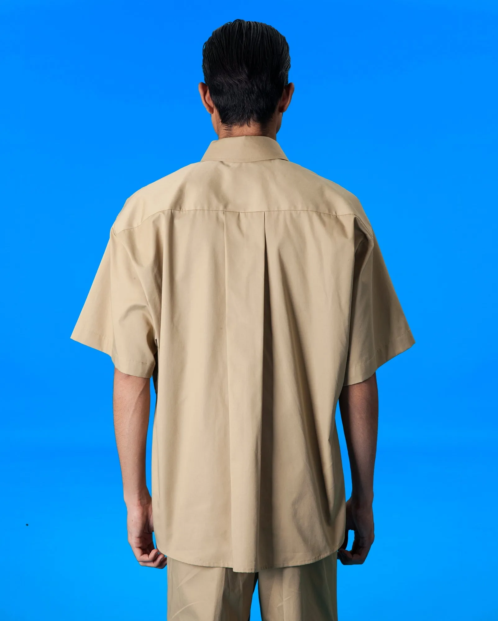 Mahkota Shirt with Tie (Khaki)