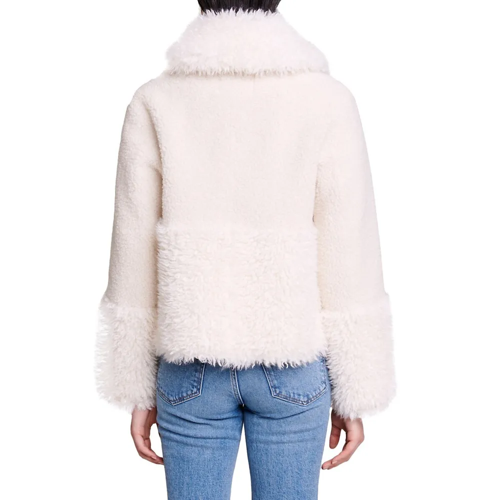 Maje Gipette Faux Shearling Short Coat