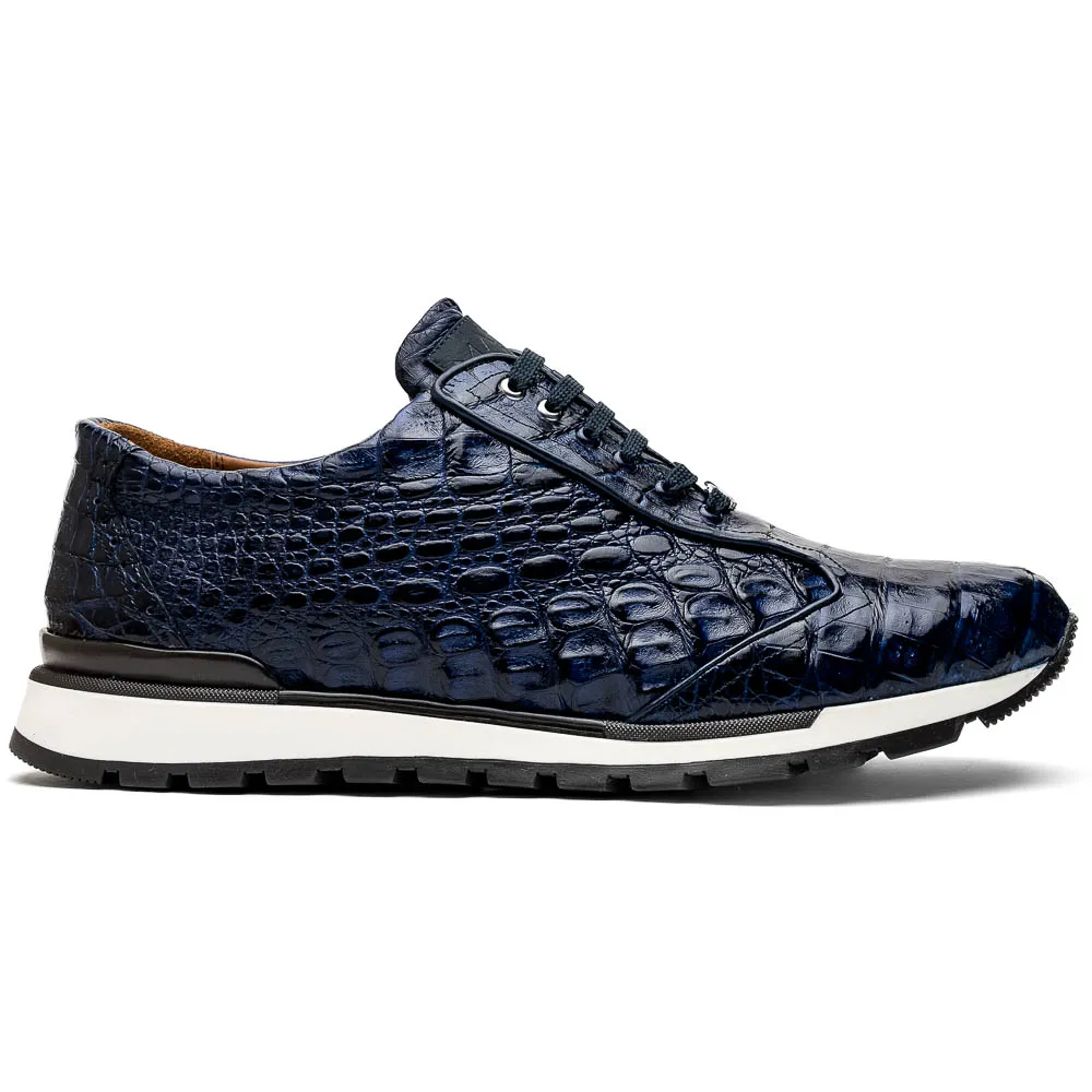 Marco Di Milano Alonzo Caiman Crocodile Sneakers Navy