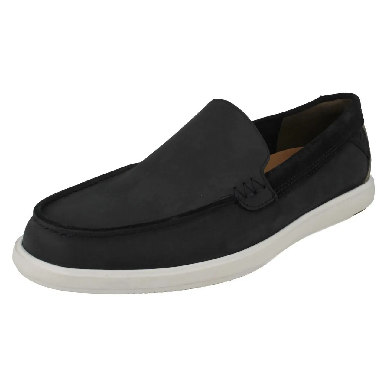 Mens Clarks Relaxed Style Moccasin Loafer Shoes - Bratton Loafer