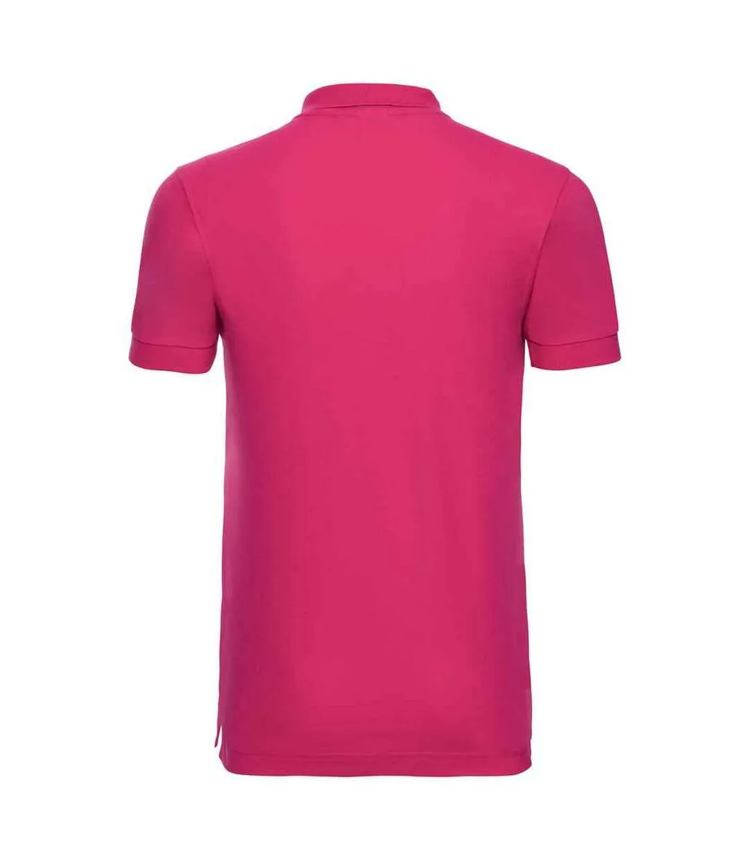 Mens pique stretch polo shirt fuchsia Russell