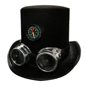 Men's Steampunk Style Compass Goggles Party Costume Top Hat