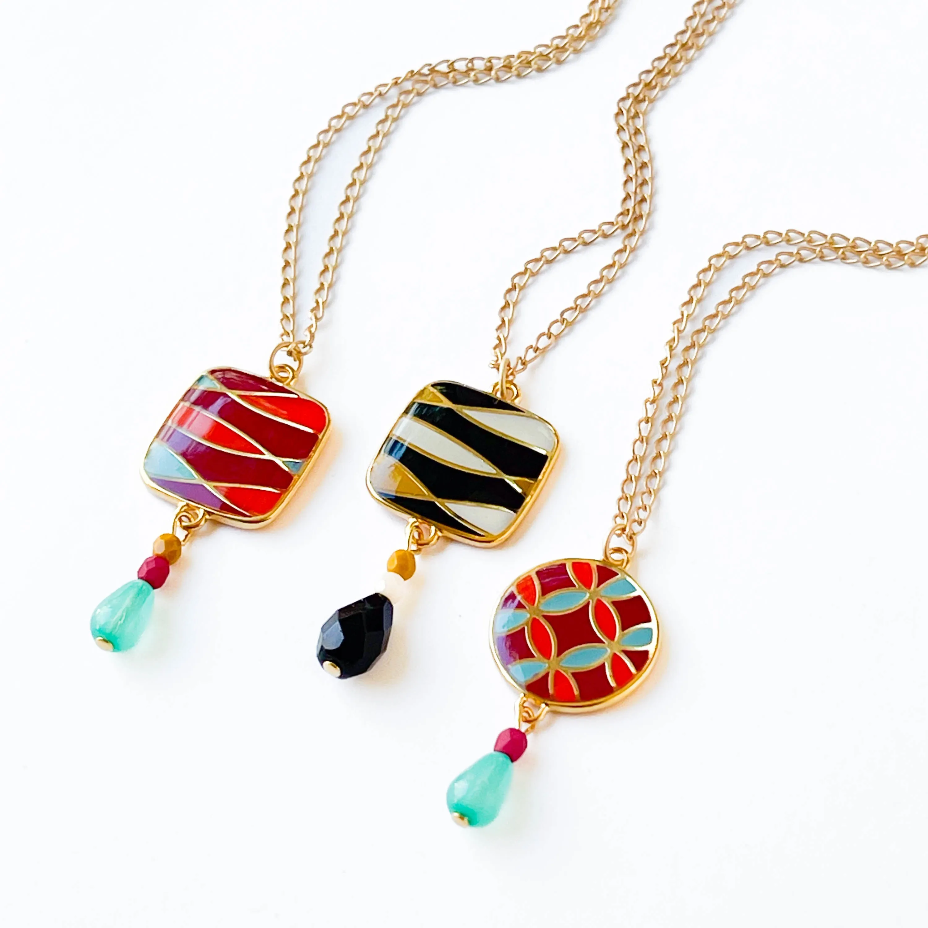 Mid-century Style Pendant necklace - WS