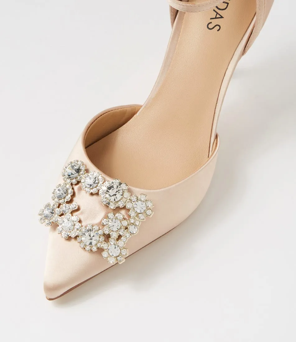 MIDAS Diarmond Nude Satin Heels