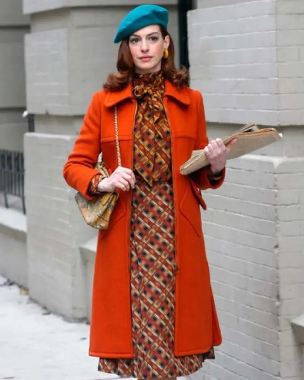 Modern Love Anne Hathaway Orange Coat