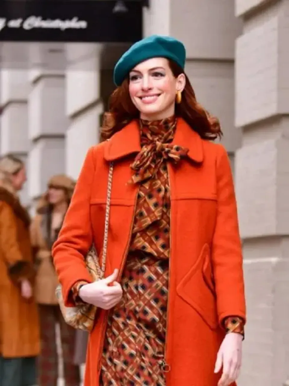 Modern Love Anne Hathaway Orange Coat