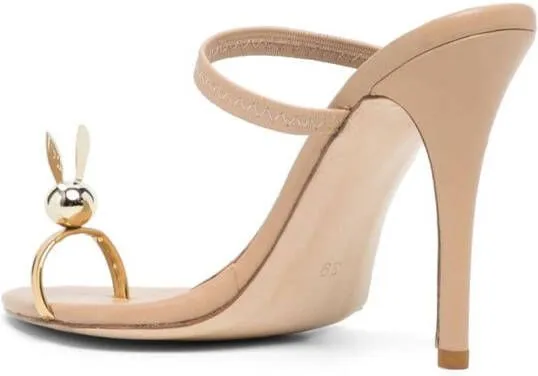 Natasha Zinko Bunny 110mm leather sandals Neutrals