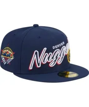 New Era Men's NBA Denver Nuggets Sport Night Script Sided 59FIFTY Fitted Hat