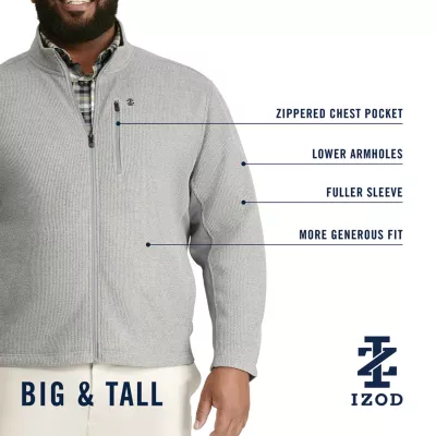 new!IZOD Mens Fleece Big and Tall Heavyweight Jacket