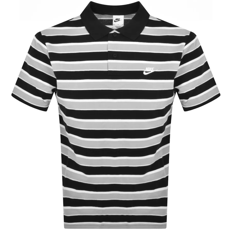 Nike Stripe Polo T Shirt Black