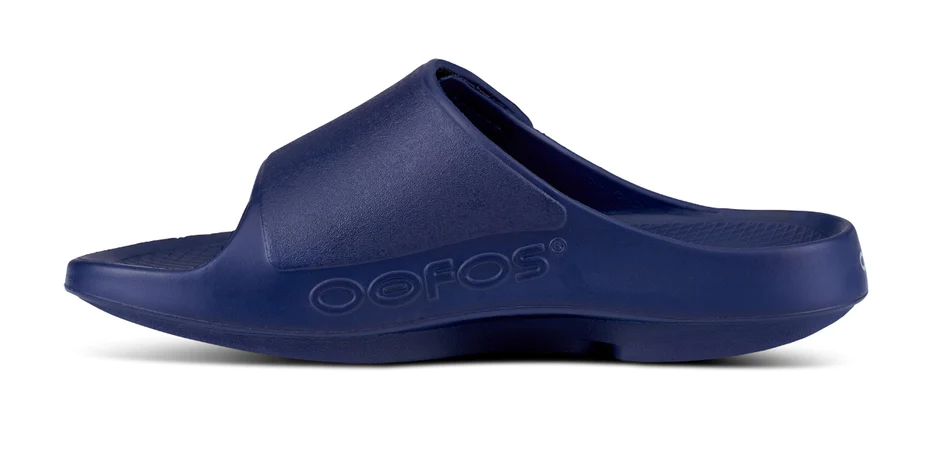 Oofos Unisex Ooahh Sport Flex Adjustable Slide Sandals-Navy