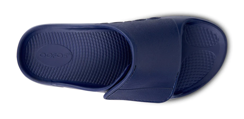 Oofos Unisex Ooahh Sport Flex Adjustable Slide Sandals-Navy