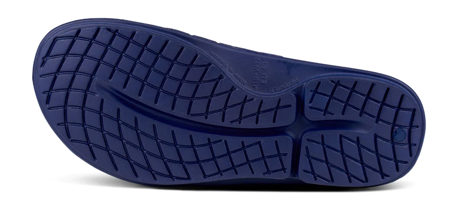 Oofos Unisex Ooahh Sport Flex Adjustable Slide Sandals-Navy