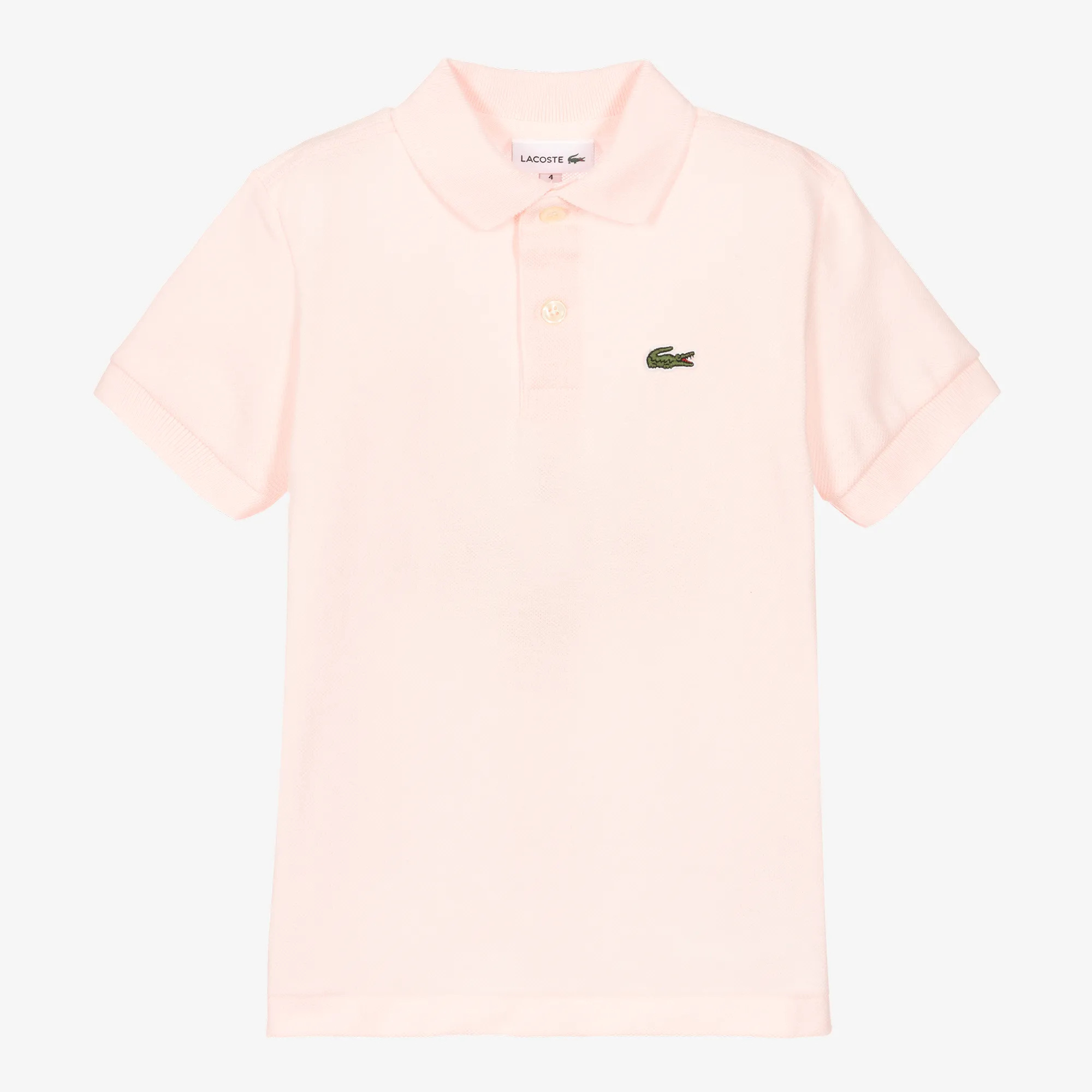 Pale Pink Cotton Crocodile Polo Shirt