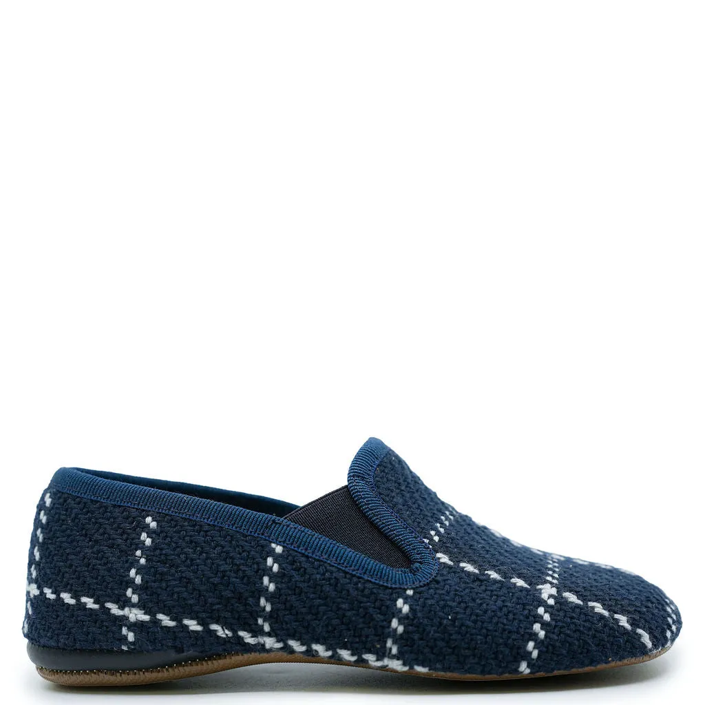 Pepe Navy Plaid Slipper Loafer