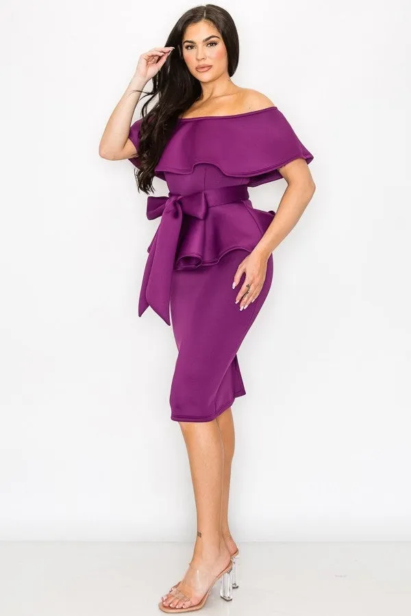 Peplum Scuba Dress