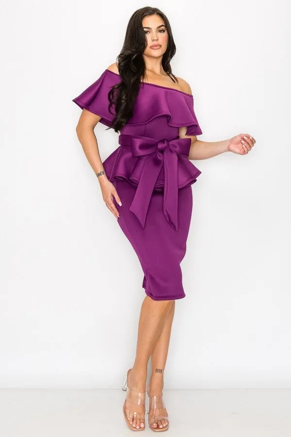 Peplum Scuba Dress