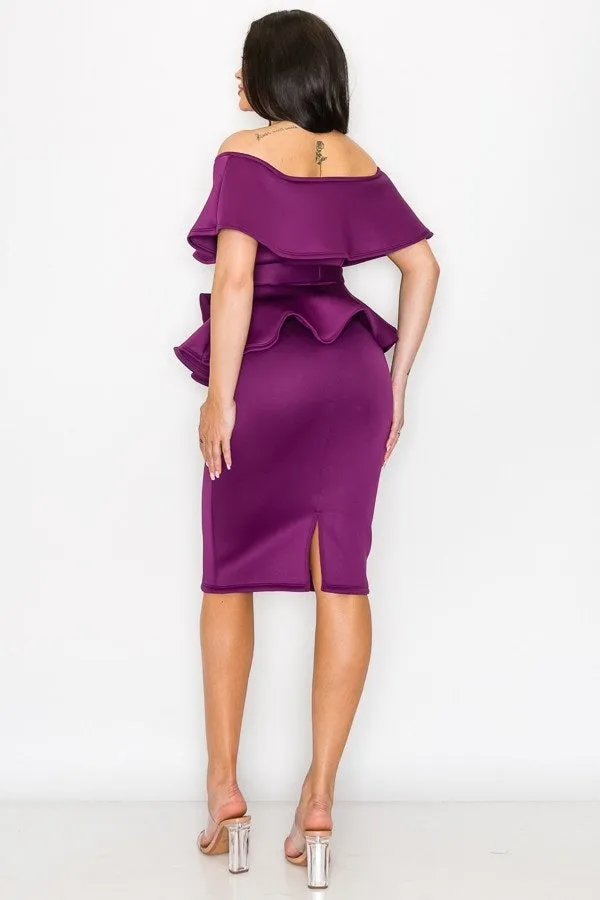 Peplum Scuba Dress