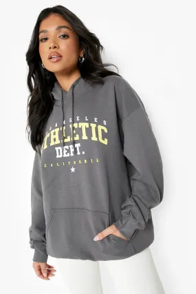 Petite Athletic Printed Oversized Hoody