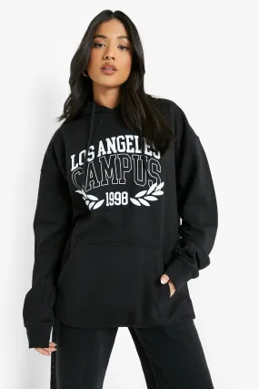 Petite Los Angeles Printed Oversized Hoody