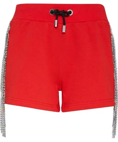 Philipp Plein Jogging Shorts Crystal Fringe