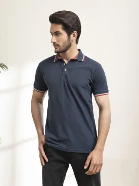 POLO SHIRT TIPPING BLUE