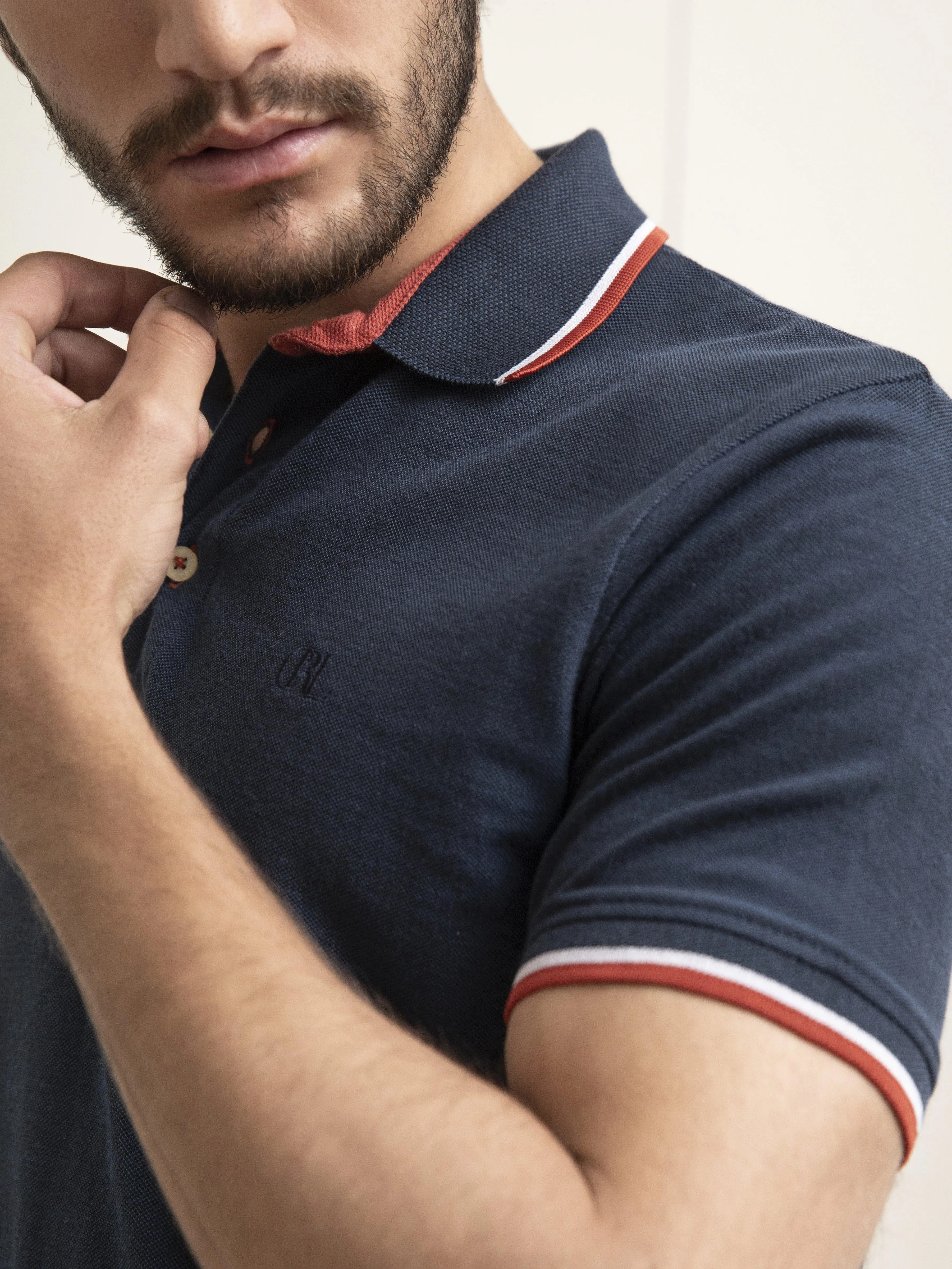 POLO SHIRT TIPPING BLUE