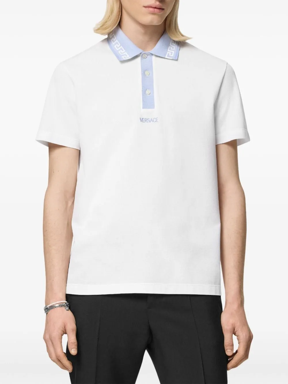 POLO SHIRT WITH GREEK MOTIF