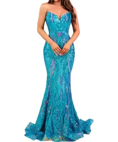 PORTIA & SCARLETT Mermaid Sweetheart Maxi Dress In Blue Turquoise