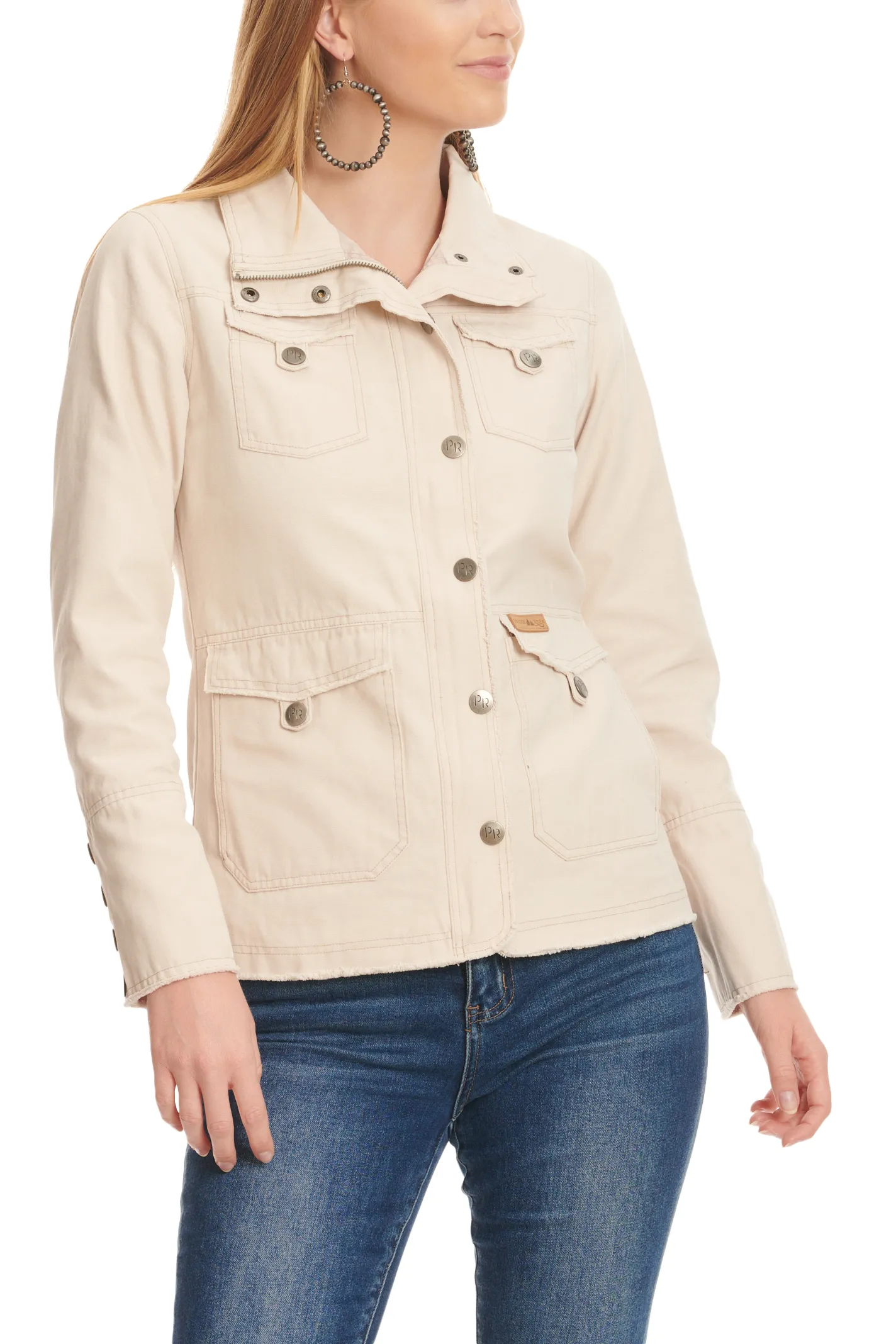 Powder River Outfitters by Panhandle Women's Latte Cotton Canvas Long Sleeve Jacket