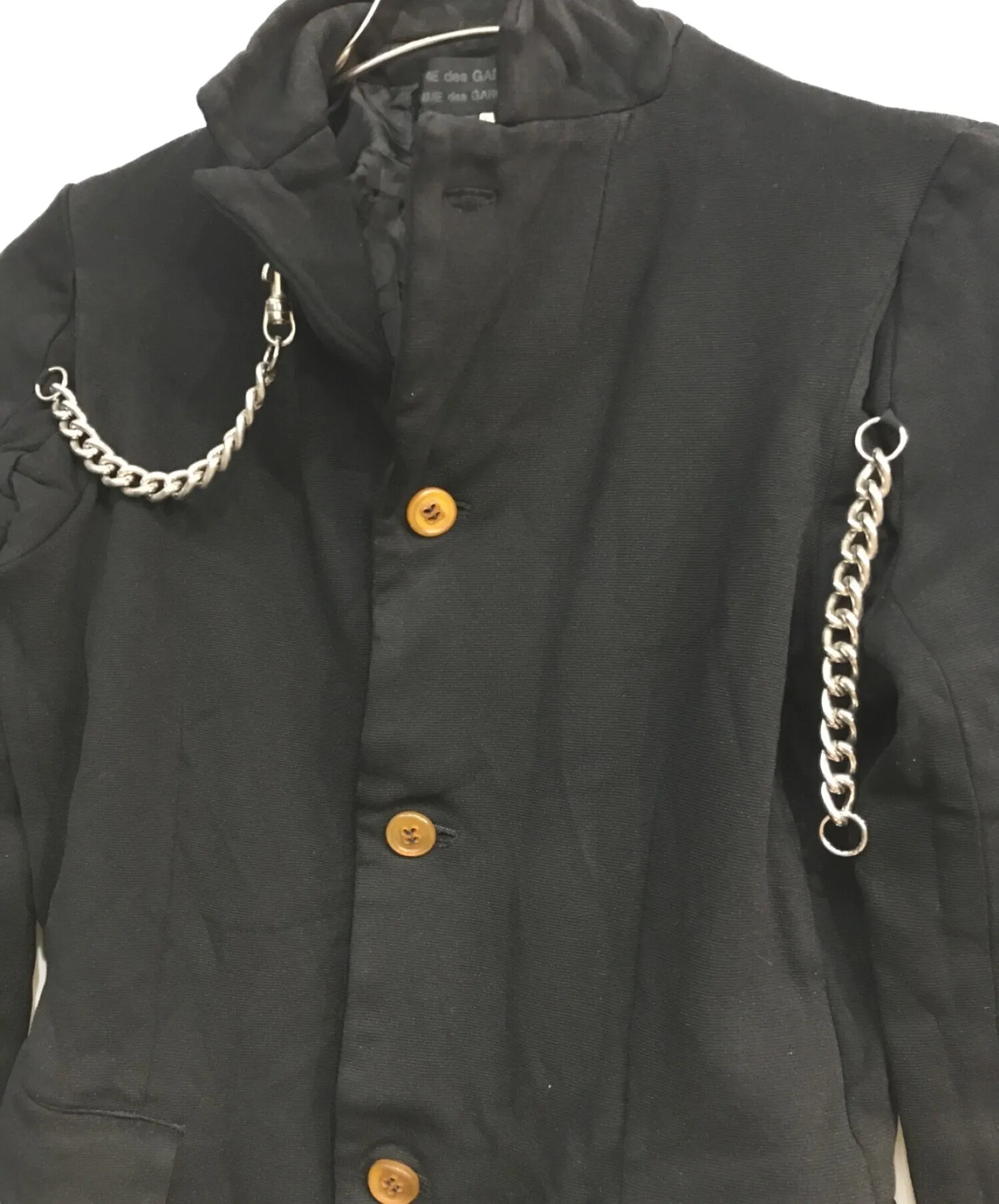 [Pre-owned] COMME des GARCONS COMME des GARCONS Chain decoration stand collar jacket RB-J024 AD2008 poly shrink-wrap black RB-J0