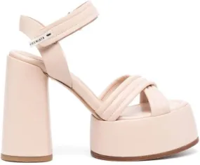 Premiata crossover-strap leather platform sandals Neutrals