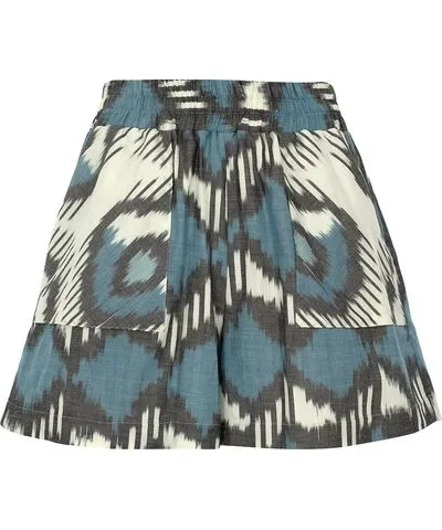 Punicana Boxer Shorts In Blue Geometric Cotton Ikat