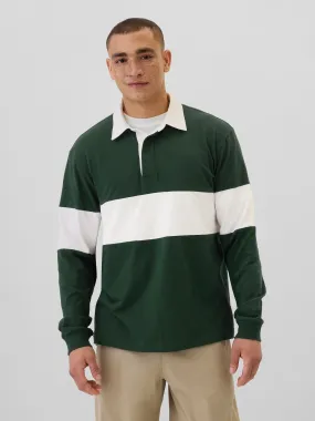 Relaxed Colorblock Rugby Polo Shirt