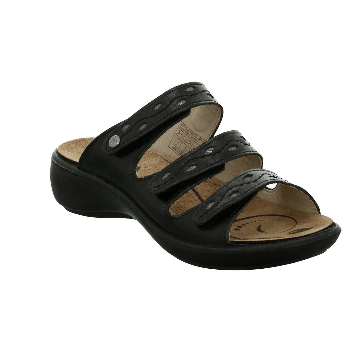 Romika Womens Ibiza 66 Slip on Sandals- Black