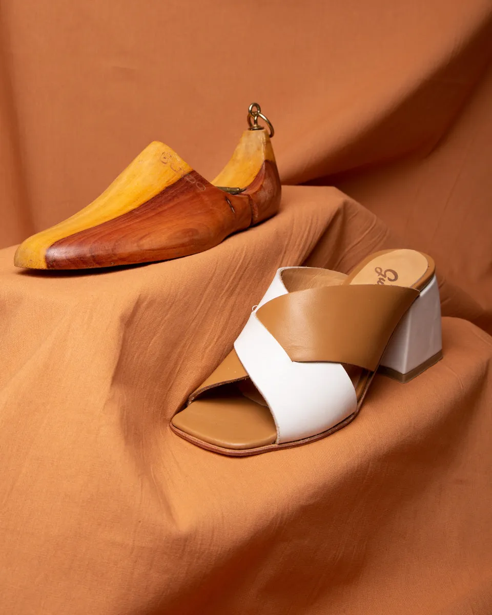 Sandal Rimini Tan & White