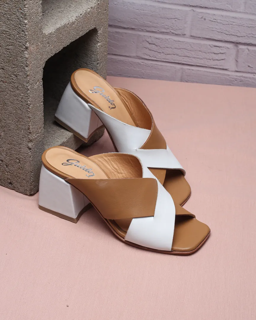 Sandal Rimini Tan & White