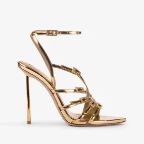 SCARLET SANDAL 120 mm Nugget gold metallic sandal