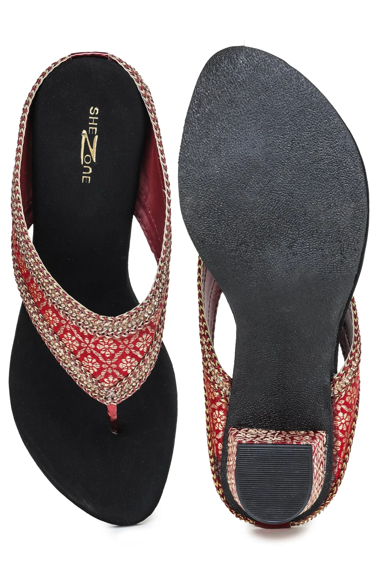 Shezone Maroon Women Heels