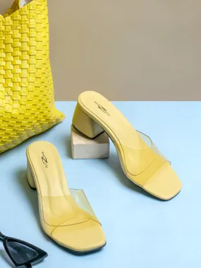 Shezone Yellow Women Heels