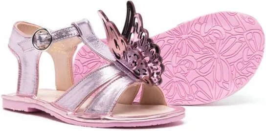 Sophia Webster Mini butterfly cut-out leather sandals Purple