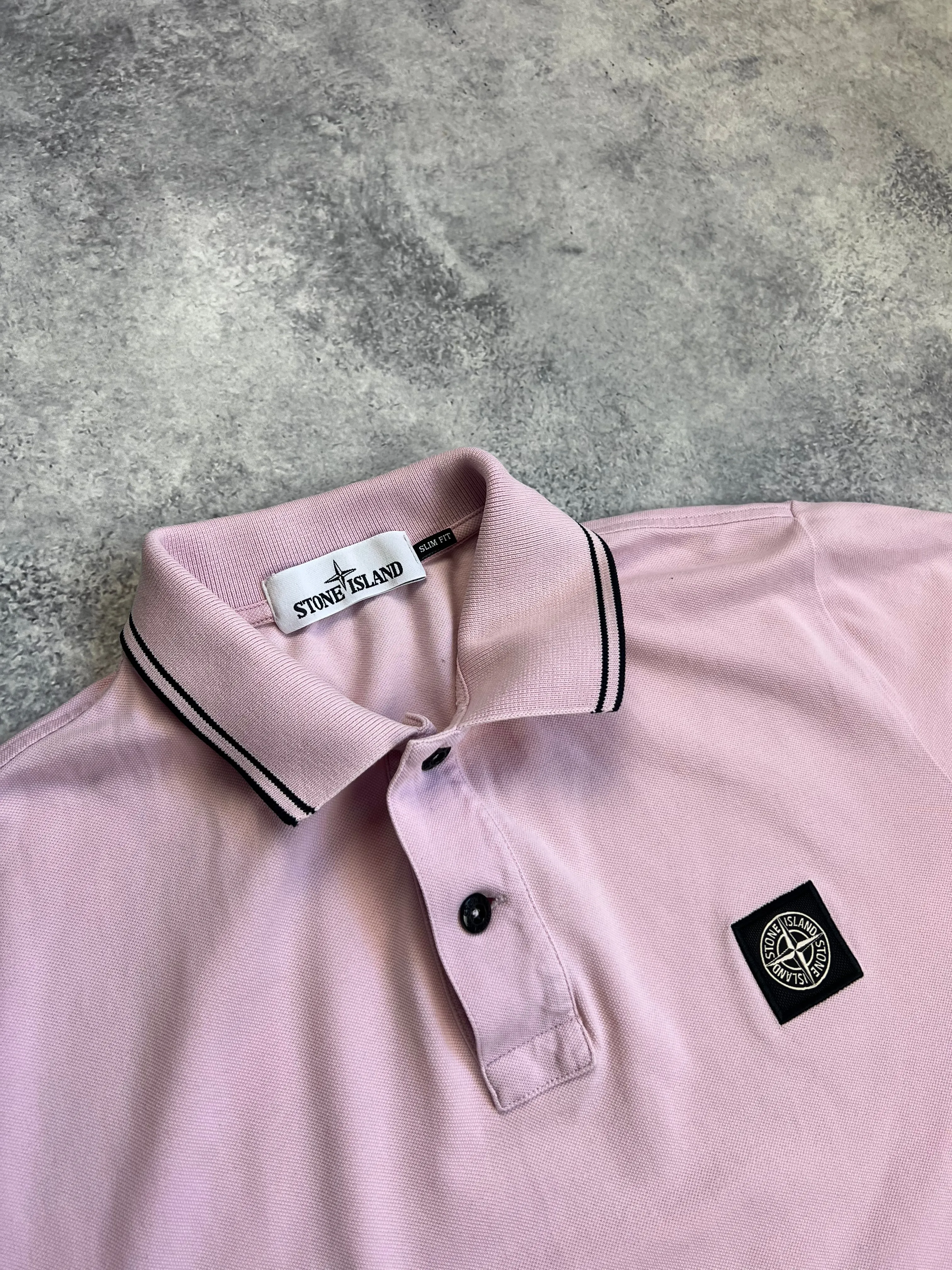 Stone island pink polo shirt