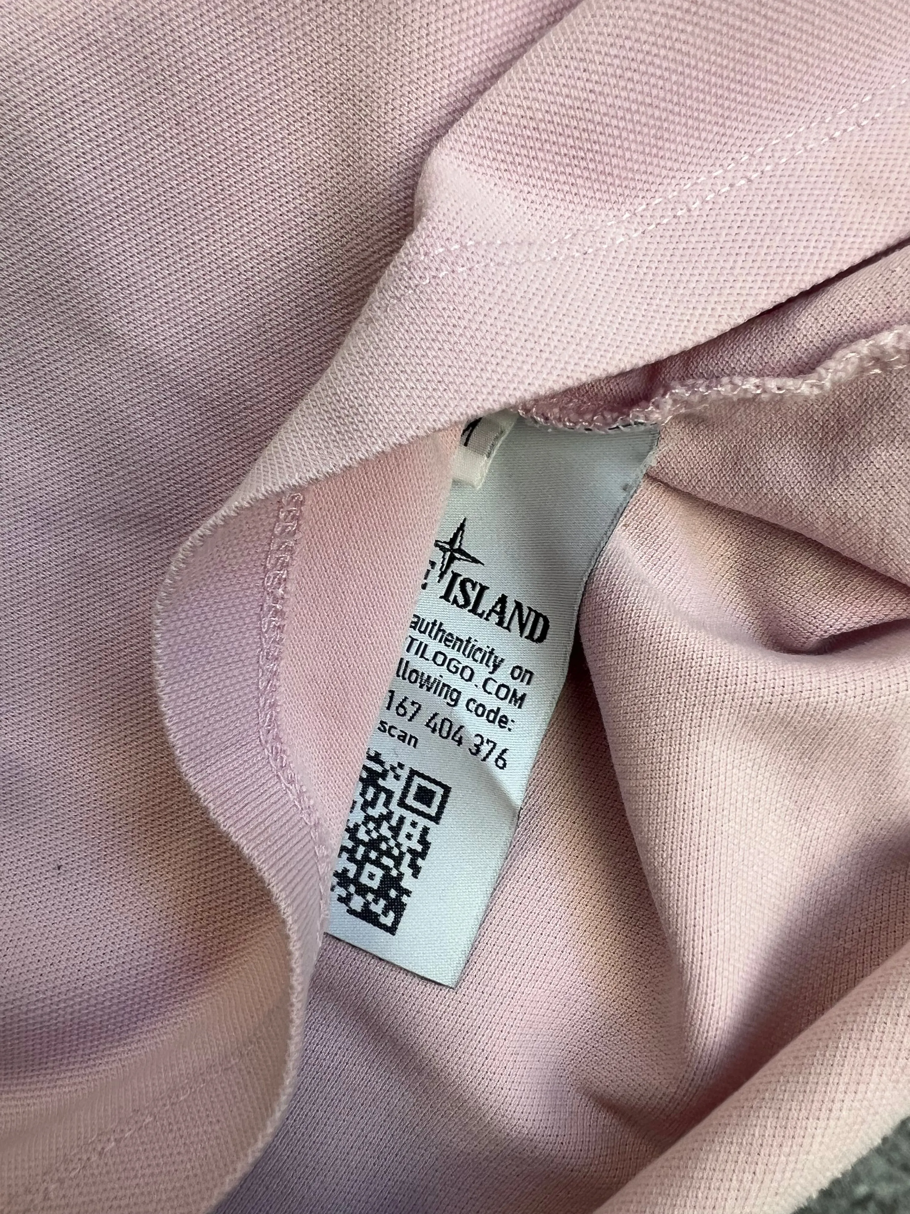 Stone island pink polo shirt