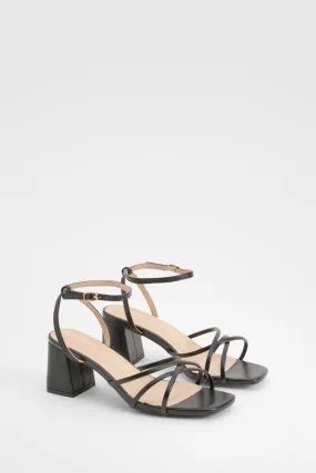 Strappy Low Block Heels